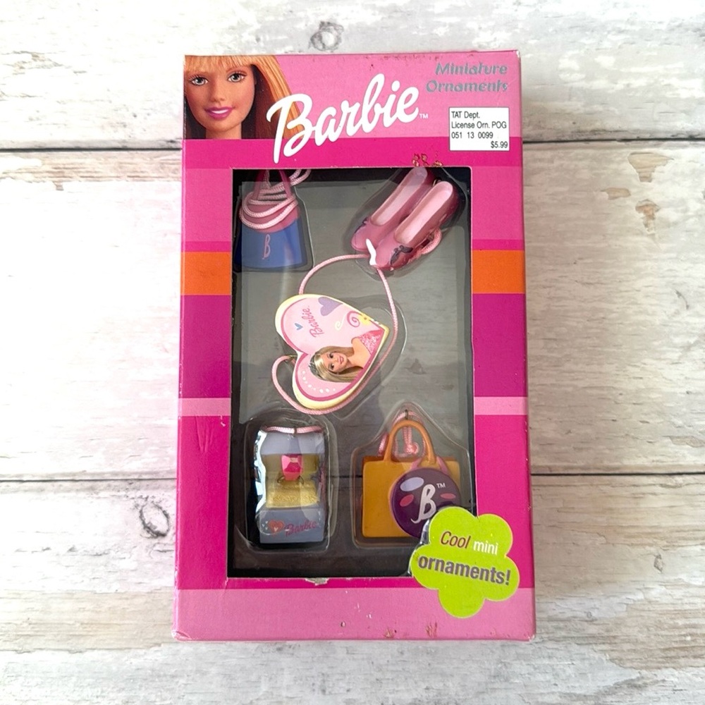 Barbie 2003 Collectible Mini Christmas Tree Ornaments NWT Brand New In Package